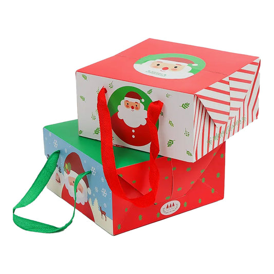 Caja Navideña con Asa (Paquete de 6)