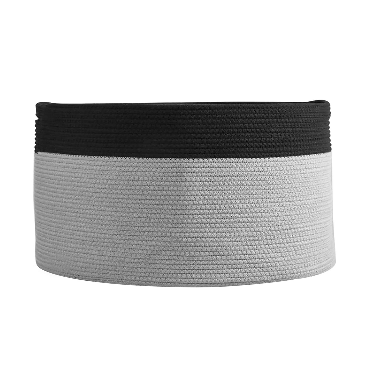 Cesta Tejida Gris y Negra