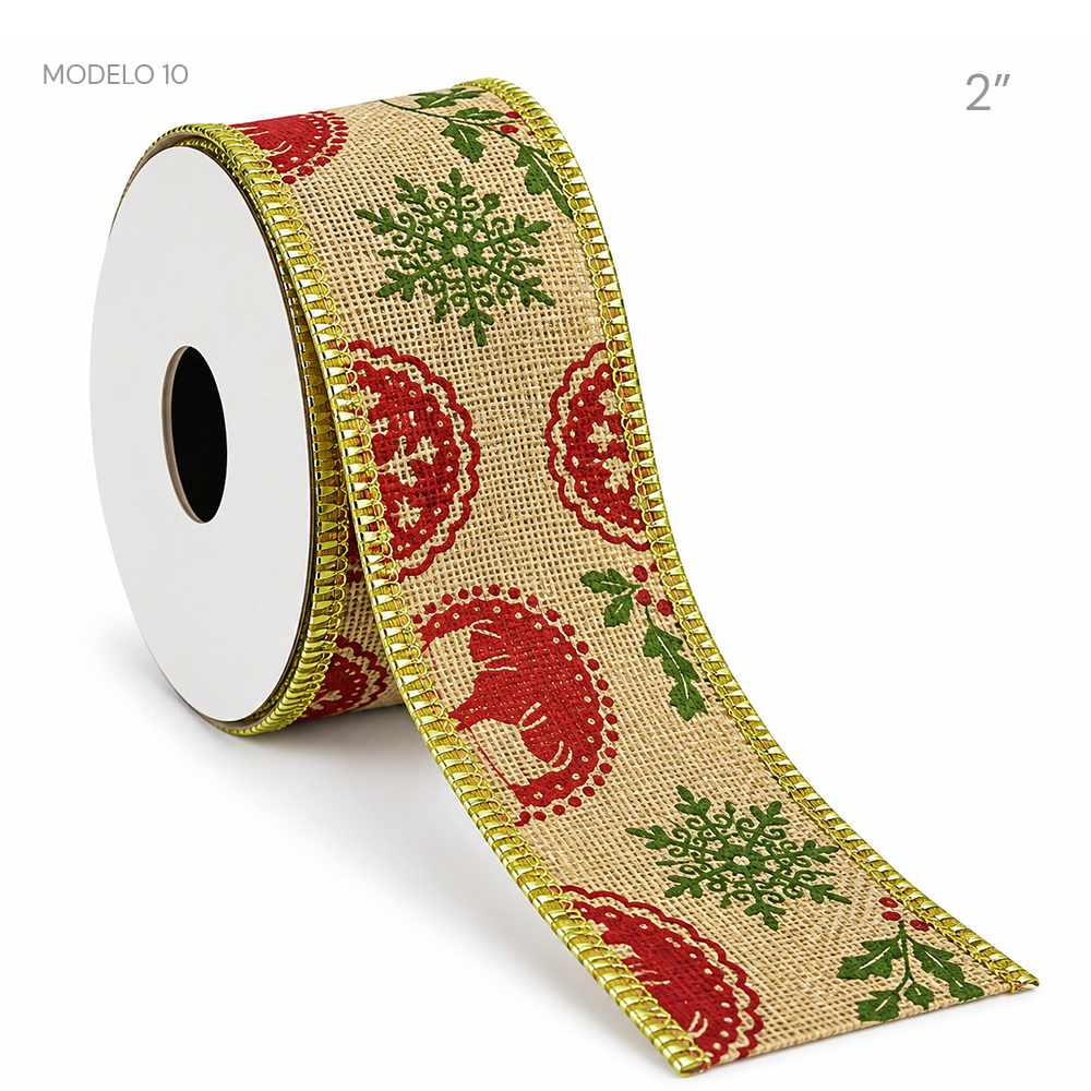 Rollos de Cinta Navideña (Paquete de 10)