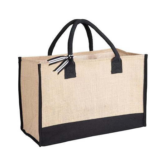 Bolso de Yute con Panel de Color