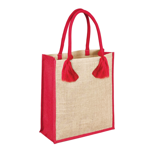 Bolso de Yute con Borlas