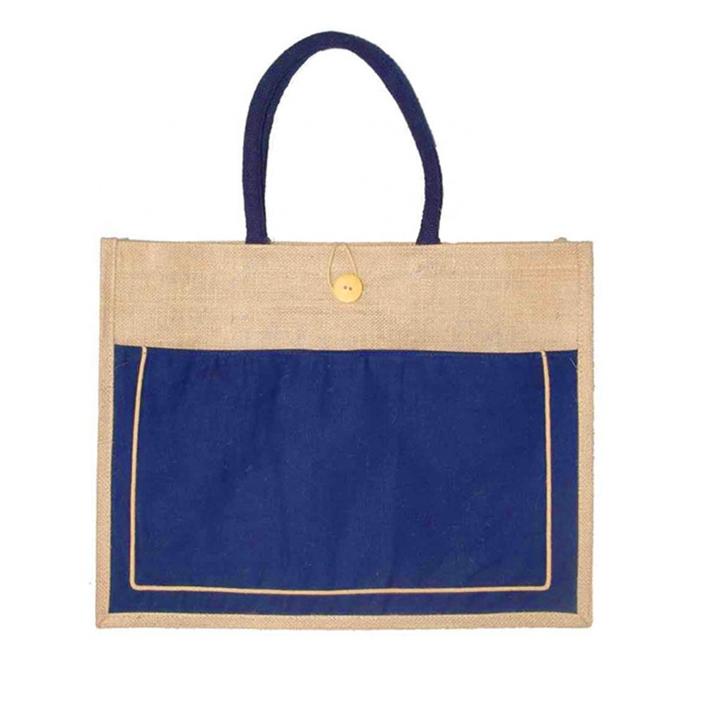 Bolso de Yute con Cierre de Botón