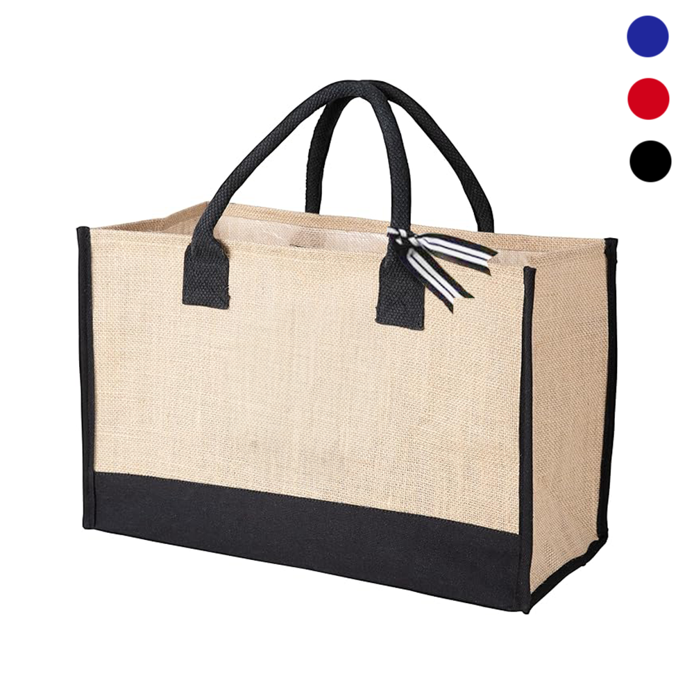 Bolso de Yute con Panel de Color