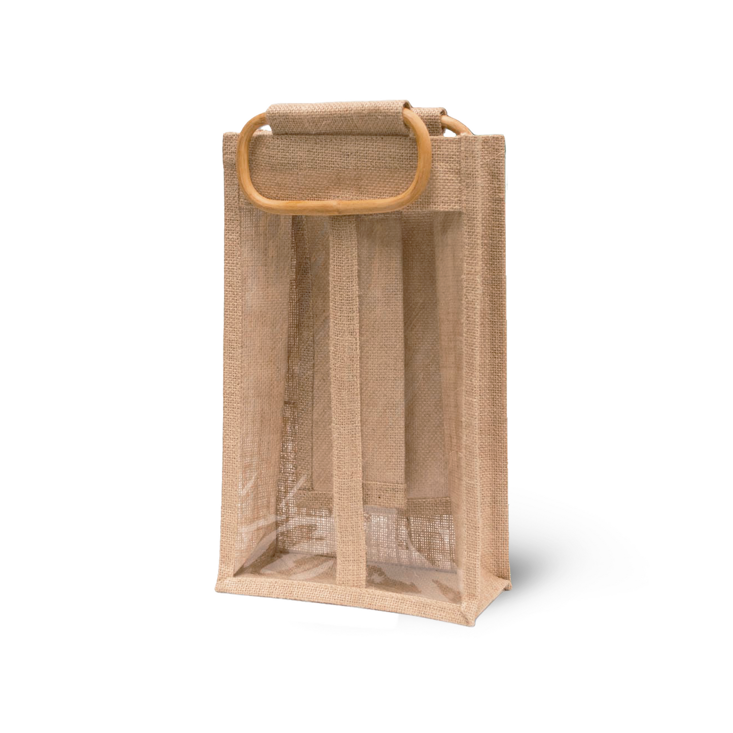 Bolso de Yute 2 Botellas con Ventanas