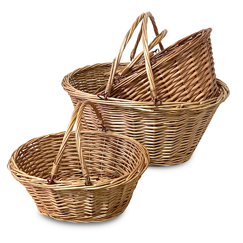 Cesta Mimbre Asa Plegable