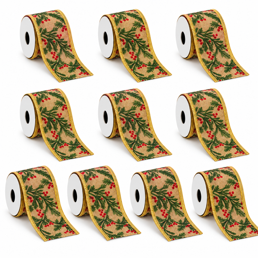 Rollos de Cinta Navideña (Paquete de 10)