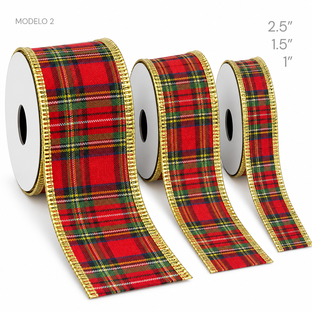 Rollos de Cinta Navideña (Paquete de 10)