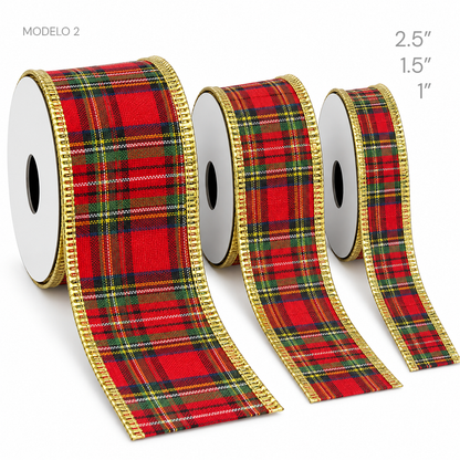 Rollos de Cinta Navideña (Paquete de 10)