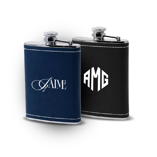 Flask Vegan Leather Personalizado
