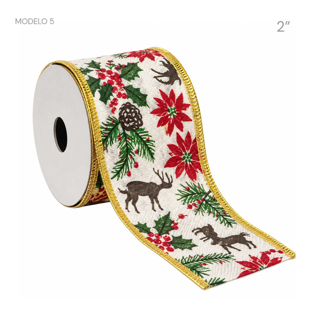 Rollos de Cinta Navideña (Paquete de 10)