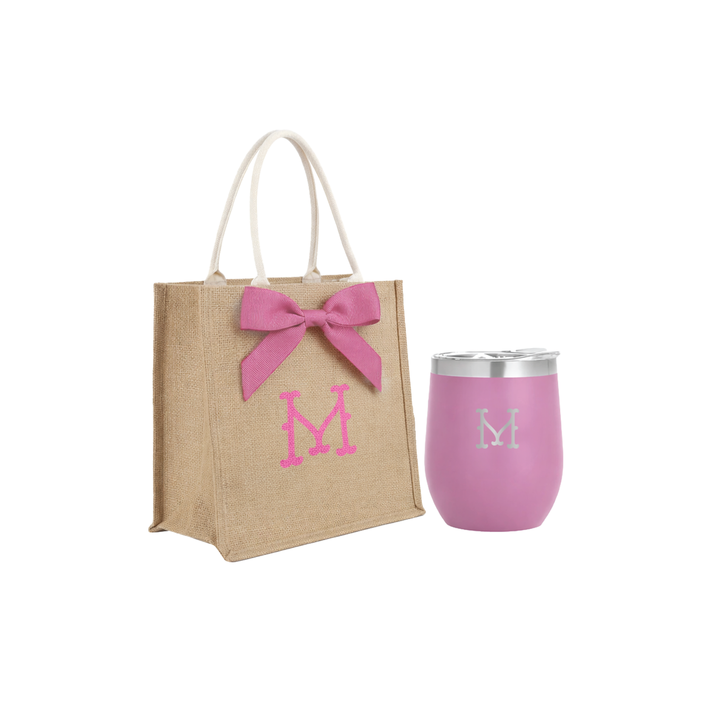 Kit 32 - Bolso Yute Natural y Vaso Térmico