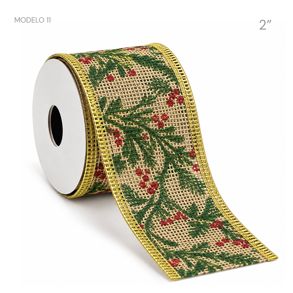 Rollos de Cinta Navideña (Paquete de 10)
