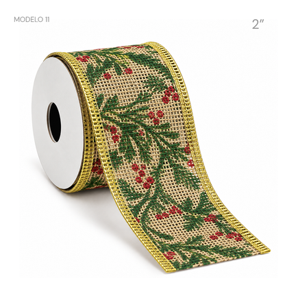 Rollos de Cinta Navideña (Paquete de 10)