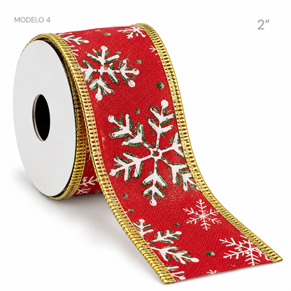 Rollos de Cinta Navideña (Paquete de 10)