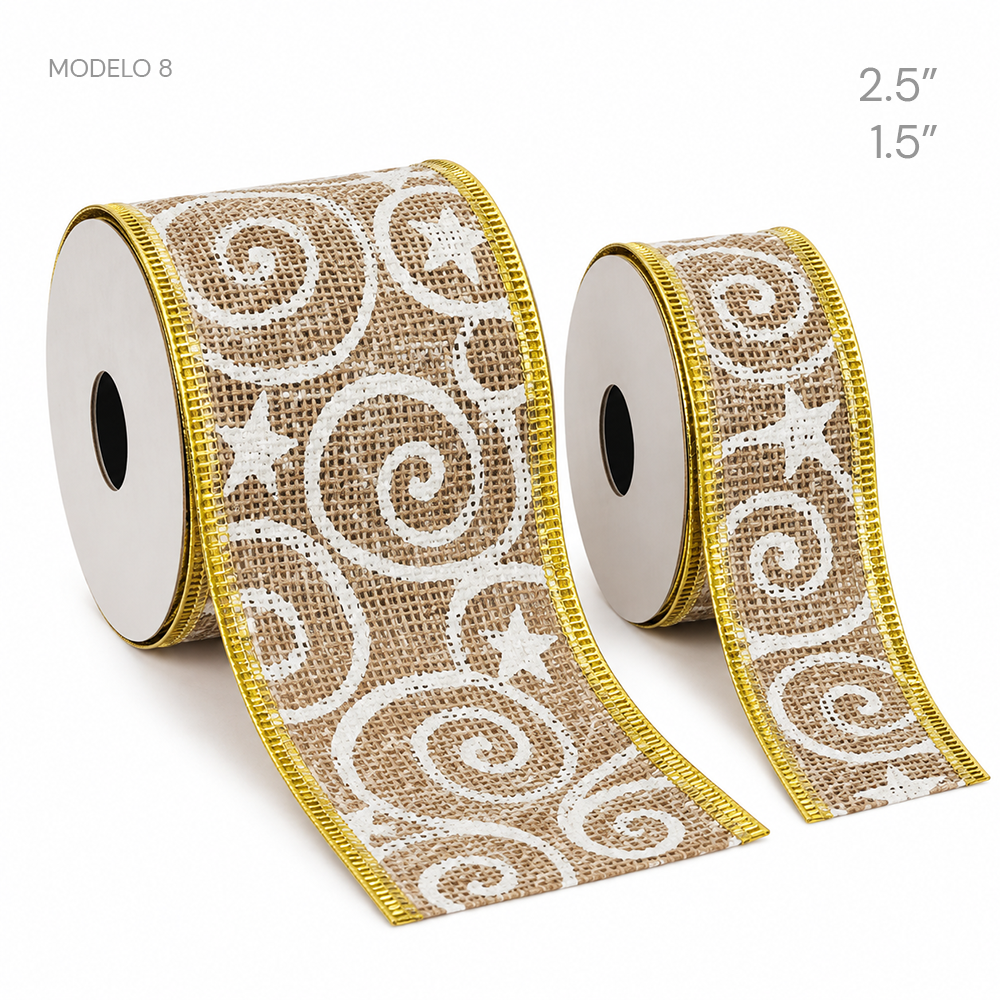 Rollos de Cinta Navideña (Paquete de 10)