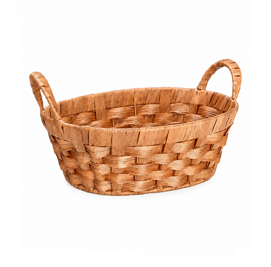 Cesta Mimbre Caramelo Ovalada