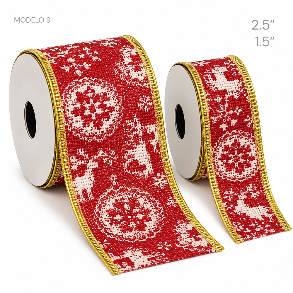Rollos de Cinta Navideña (Paquete de 10)