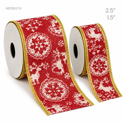 Rollos de Cinta Navideña (Paquete de 10)