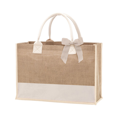 Bolso de Yute con Panel de Color