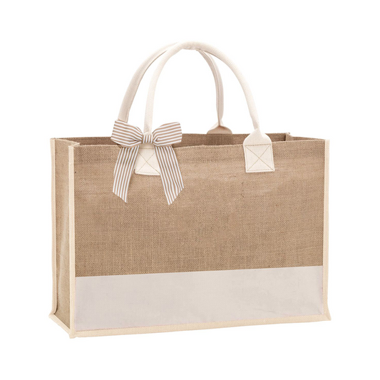 Bolso de Yute con Panel de Color