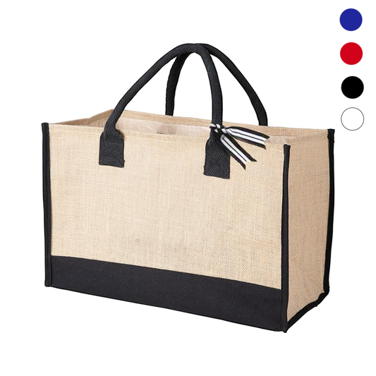 Bolso de Yute con Panel de Color
