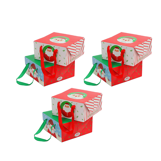 Caja Navideña con Asa (Paquete de 6)