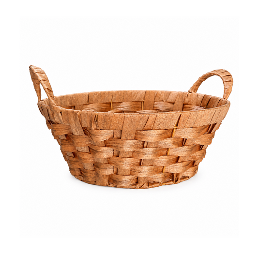 Cesta Mimbre Caramelo Redonda