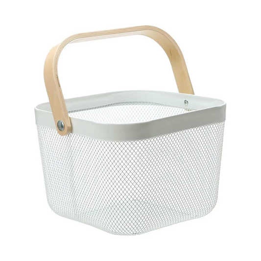 Cesta Metal Wood Cuadrada