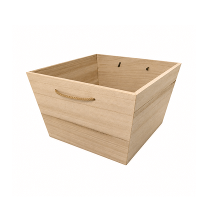 Cesta Natural Wood Cuadrada