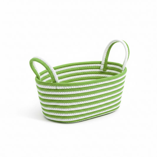 Cesta Tejida A Rayas