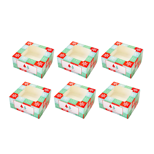 Caja Navideña con Ventana (Paquete de 6)