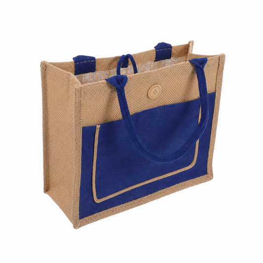 Bolso de Yute con Cierre de Botón